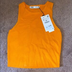 Zara Vibrant Orange Tank Top